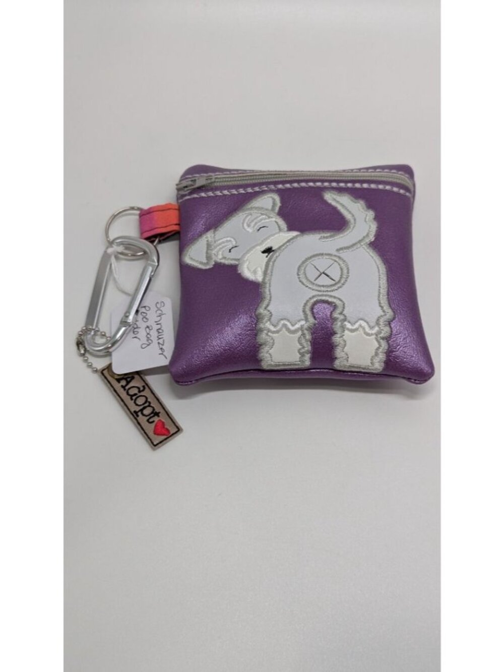 Handmade Purple Schnauzer Poo Waste Bag Holder